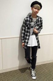 WEGOチェックシャツコーデ3