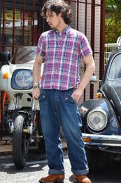 シュガーケーンチェックシャツコーデ1