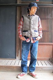 シュガーケーンチェックシャツコーデ4