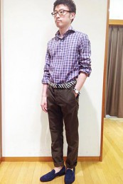 SHIPSチェックシャツコーデ4