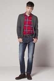 GUチェックシャツコーデ2