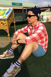 GAPチェックシャツコーデ2