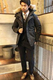 カナダグースダウンジャケットコーデ1