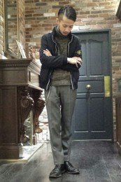 ストーンアイランドダウンジャケットコーデ2