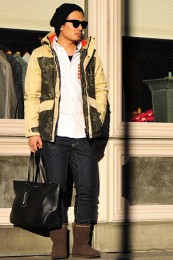 EMUムートンブーツ着こなし5