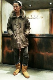 ミネトンカムートンブーツ着こなし2