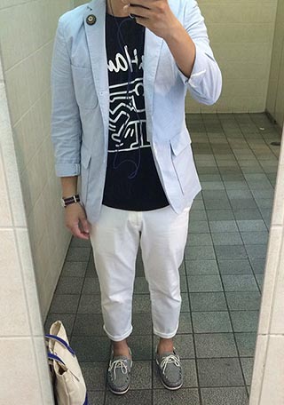 リーガルデッキシューズコーデ3