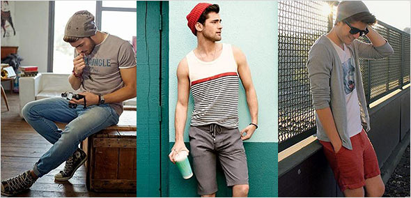 サマーニットキャップ着こなし