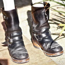 ロンウルフエンジニアブーツ経年変化1