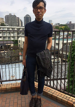 ニットポロシャツコーデ2