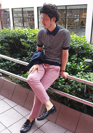 ニットポロシャツコーデ3