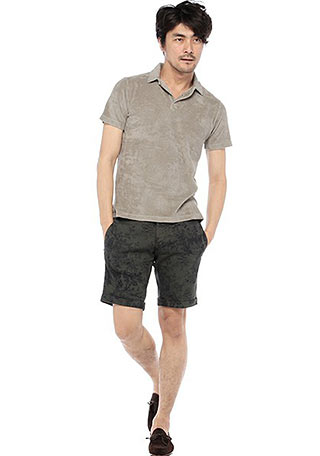 パイルポロシャツ着こなし2