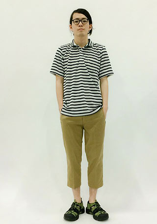 パイルポロシャツ着こなし0