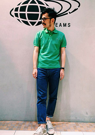 ラコステポロシャツ緑2