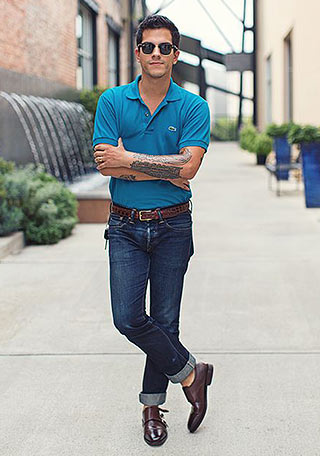 ラコステ青ポロシャツ1