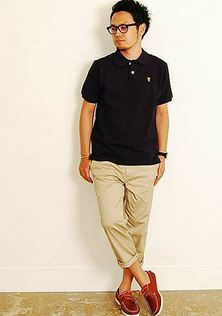 鹿の子ポロシャツコーデ2