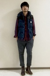 モンクレールダウンベスト着こなし1