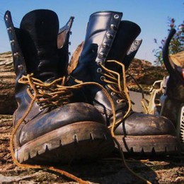 ロガーブーツエイジング1