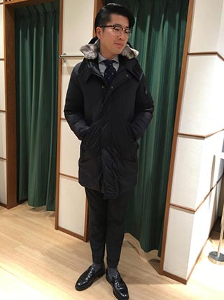 ダウンコートスーツコーデ3