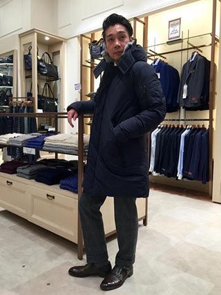 ダウンコートスーツコーデ2