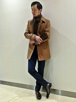 ステンカラーコートスーツコーデ5