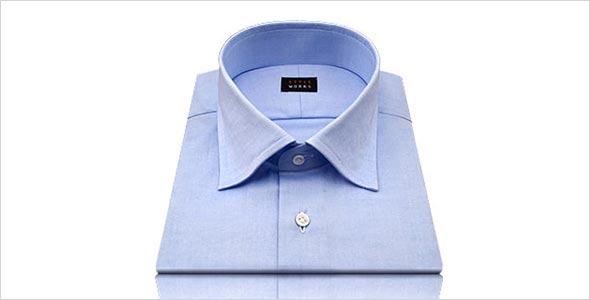 ワイド衿シャツ