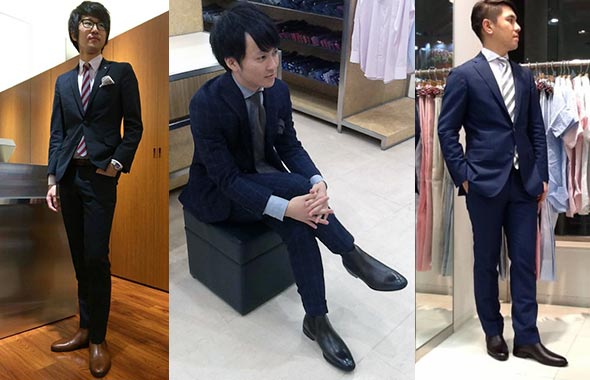 サイドゴアスーツ着こなし