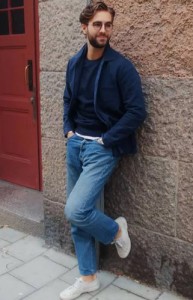 スリムジーンズ着こなし (4)