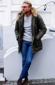 スリムジーンズ着こなし (1)