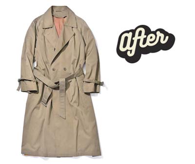 トレンチコート 洗濯後