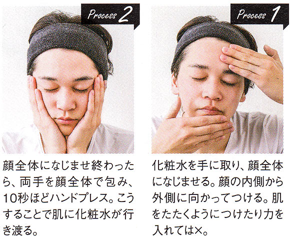 メンズ化粧水の付け方