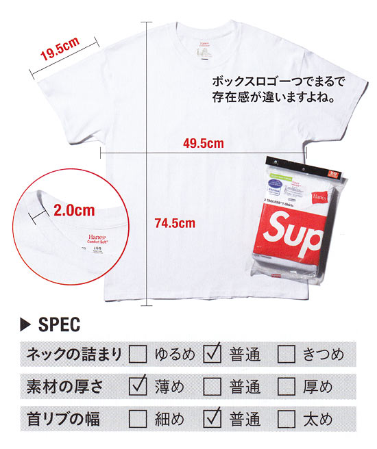 シュプリーム×ヘインズ 3PACK T-SHIRTS