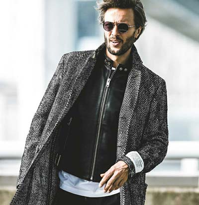 レザージャケット×コート