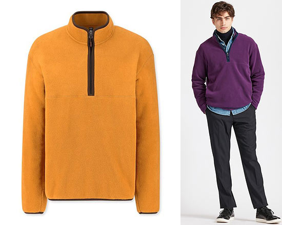 フリースハーフジッププルオーバー