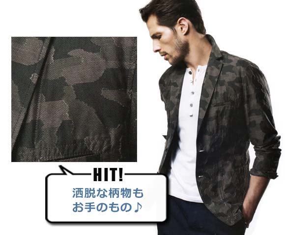 ティージャケット 柄ジャケット