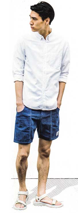 ショーツ×スポーツサンダル