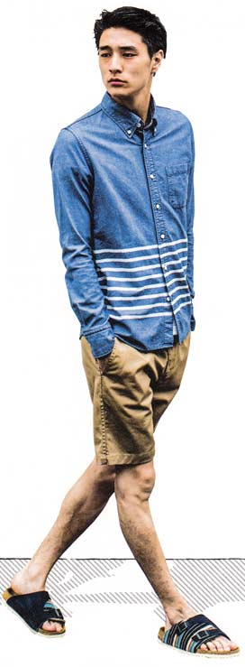 ショーツ×サンダル