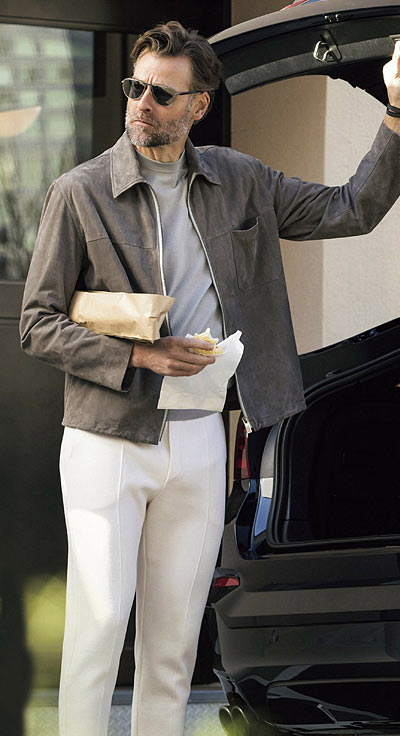 50代 スウェット着こなし